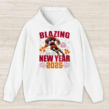 Tampa Bay Buccaneers Blazing New Year NFL Gift For Fan Hello 2025 Unisex Hoodie TAH23116
