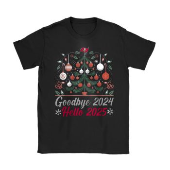 Tampa Bay Buccaneers Happy New Year NFL Gift For Fan Goodbye 2024 Hello 2025 Unisex T-Shirt Cotton Tee TAT23105