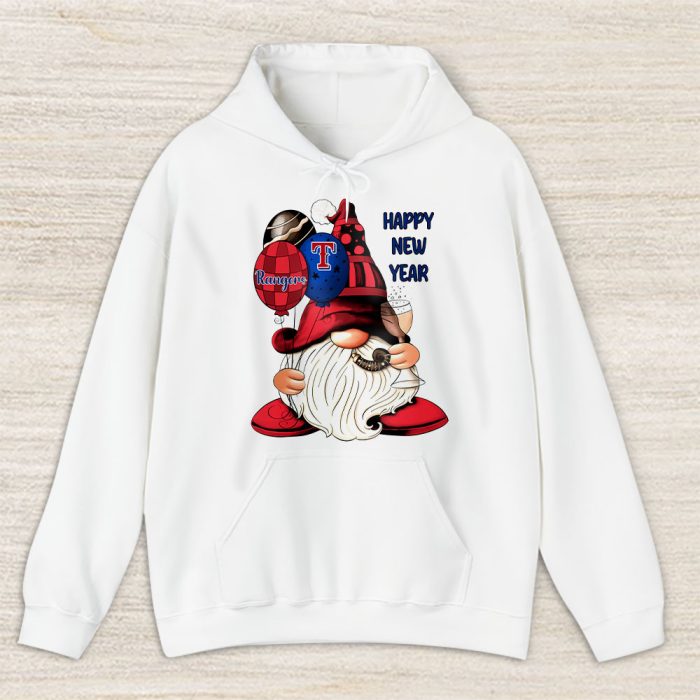 Texas Rangers Happy New Year MLB Gift For Fan Cute Gnomes Unisex Hoodie TAH23146