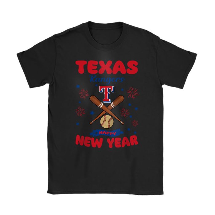 Texas Rangers Happy New Year MLB Gift For Fan Unisex T-Shirt Cotton Tee TAT23145