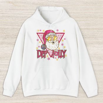 Def Jolly Retro Santa Claus Glitter Pink Christmas Chanel Unisex Hoodie TAH24333