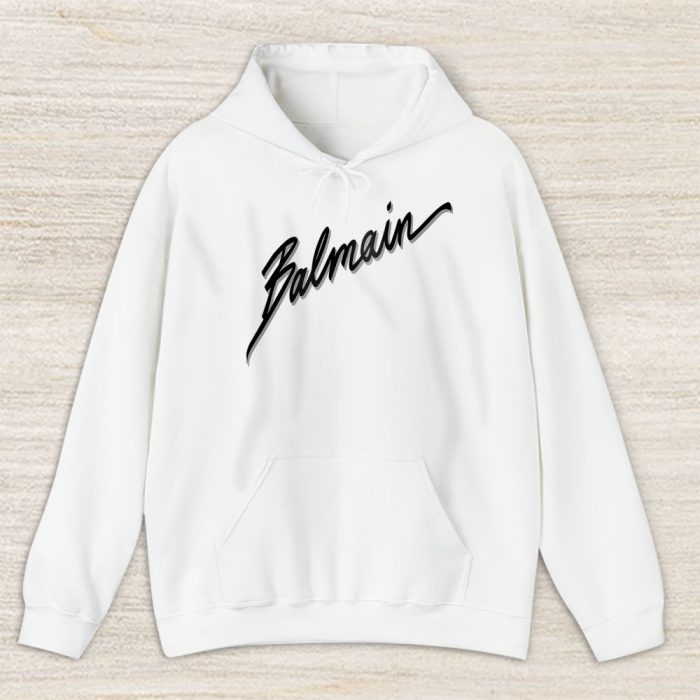 Flocked Balmain Letter Logo Balmain Unisex Hoodie TAH24341
