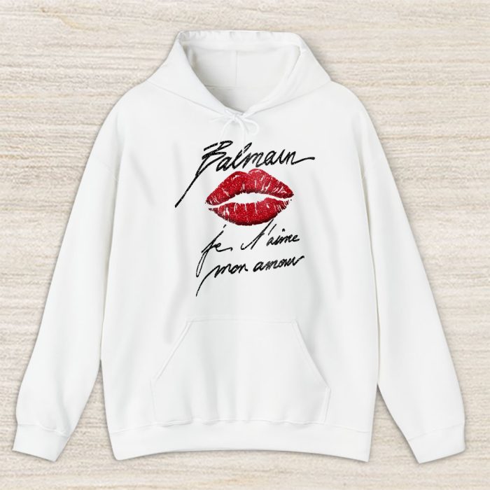 Flocked Balmain Letter Logo Balmain Unisex Hoodie TAH24342
