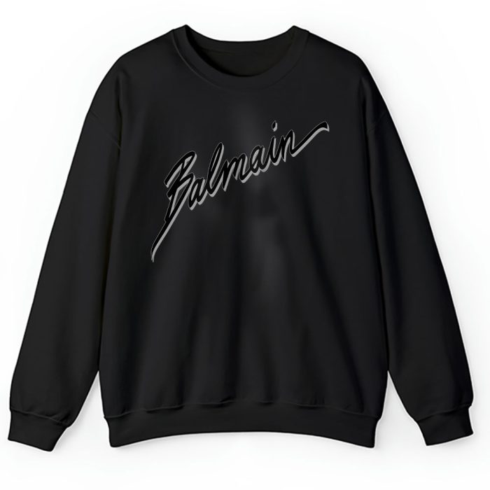 Flocked Balmain Letter Logo Balmain Unisex Sweatshirt TAS24341