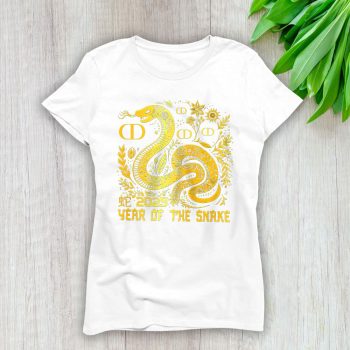 Happy Chinese New Year Gold Snake Dior Lady T-Shirt Women Cotton Tee LAL23321