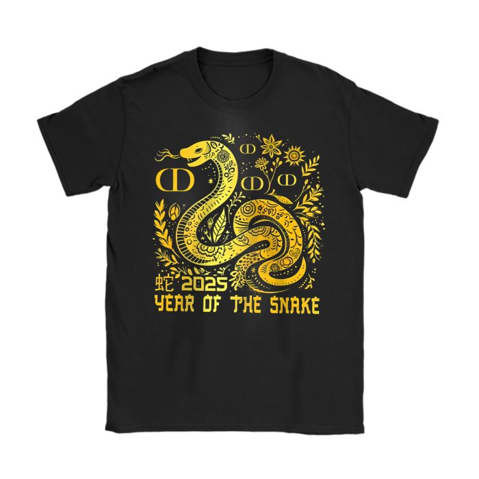 Happy Chinese New Year Gold Snake Dior Unisex T-Shirt Cotton Tee TAT23321