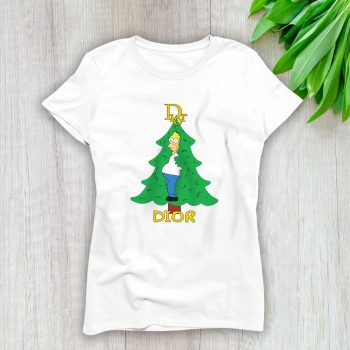 Homer Simpson Christmas Tree Dior Lady T-Shirt Women Cotton Tee LAL23331