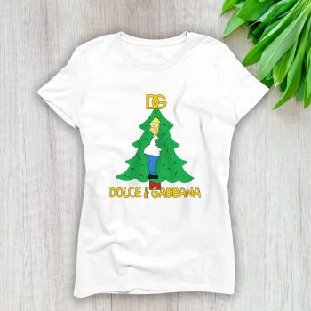 Homer Simpson Christmas Tree Dolce & Gabbana Lady T-Shirt Women Cotton Tee LAL23330