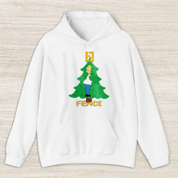 Homer Simpson Christmas Tree Fendi Unisex Hoodie TAH23332