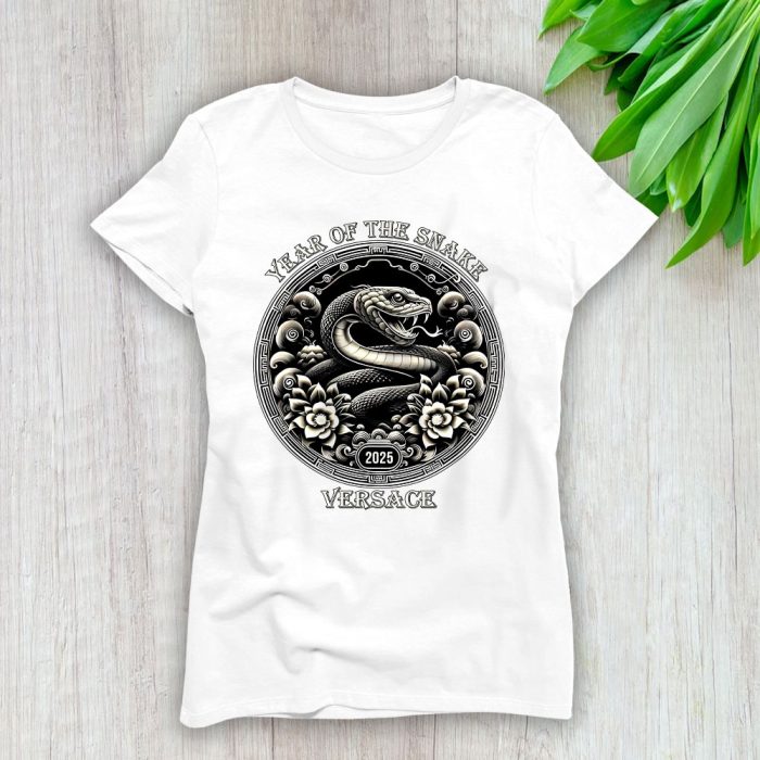 Year Of The Snake Versace Logo Versace Lady T-Shirt Women Cotton Tee LAL23354