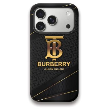 Burberry Black Gold Pattern Luxury Phone Case Iphone 17 Series LIMITED1008