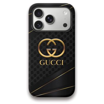 Gucci Black Gold Pattern Luxury Phone Case Iphone 17 Series LIMITED1038