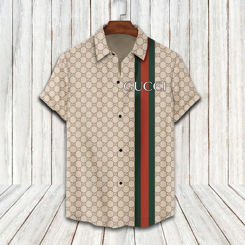Gucci-Luxury-Hawaiian-Shirt-Short-Set-LHS1049 Gucci Luxury Hawaiian Shirt & Short Set LHS1049