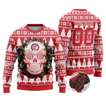 LIGA MX Deportivo Toluca Special Sugar Skull Christmas Ugly Sweater