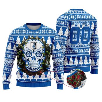 LIGA MX Queretaro F.C Special Sugar Skull Christmas Ugly Sweater