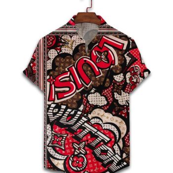 LV Louis Vuitton Luxury Hawaiian Shirt & Short Set LHS1176