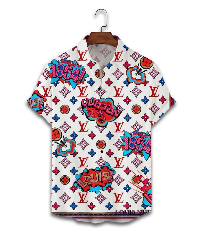 LV-Louis-Vuitton-Luxury-Hawaiian-Shirt-Short-Set-LHS1177 LV Louis Vuitton Luxury Hawaiian Shirt & Short Set LHS1177