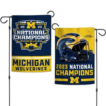Michigan Wolverines 2023 National Champs 2 Sided Garden Flag Yard Banner