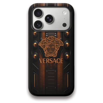 Versace Wood Brown Luxury Phone Case Iphone 17 Series LIMITED1078