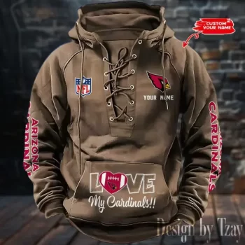 Arizona Cardinals Hooded Lace-up Vintage Hoodie  RETRO1128