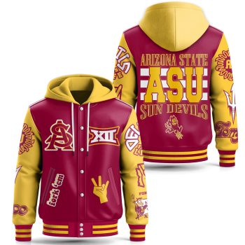 Arizona State Sun Devils NCAA Hooded Baseball Jacket Varsity Jacket CHB1004