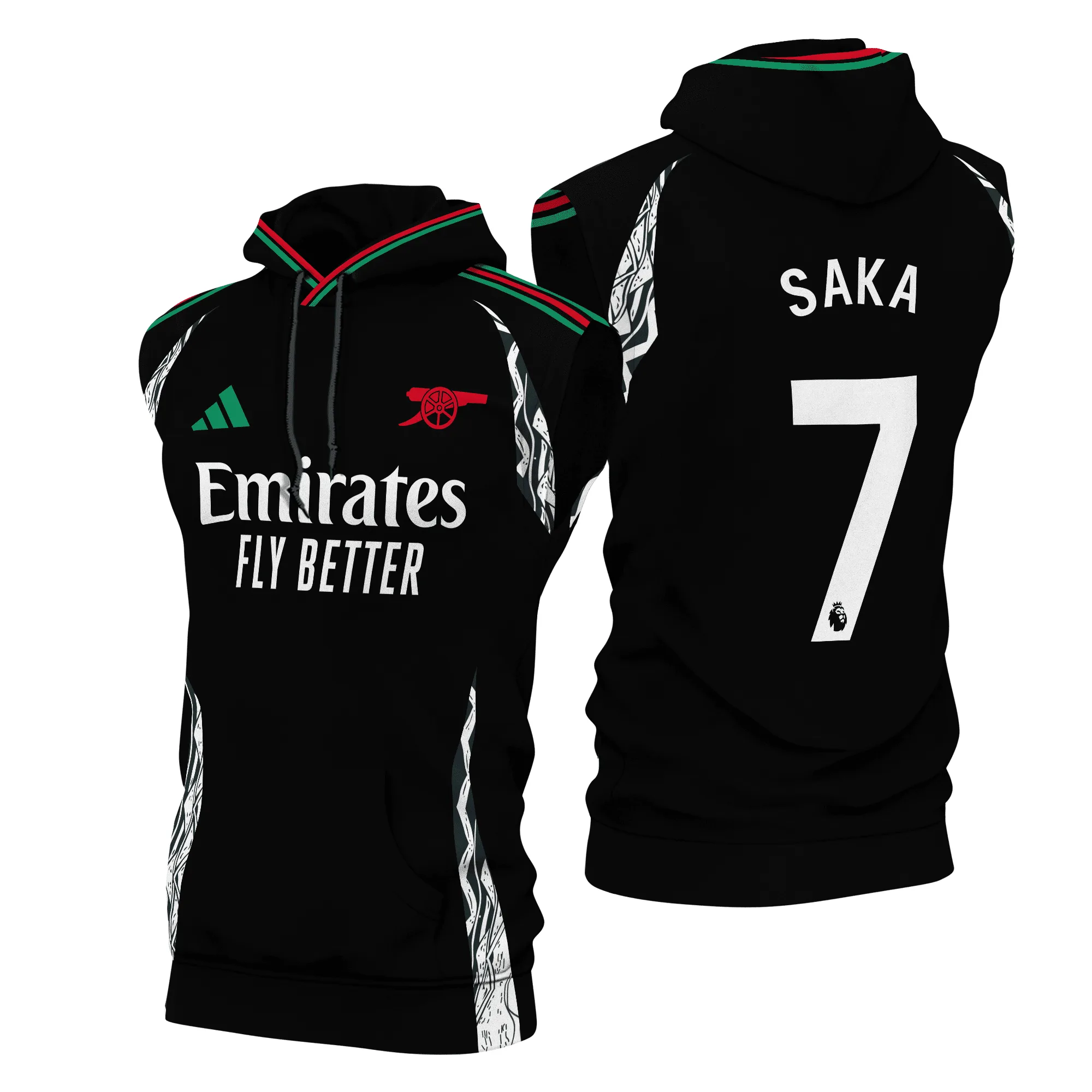 Arsenal Premier League 2024 Away Sleeveless Hoodie 24/25 Season SCC1195
