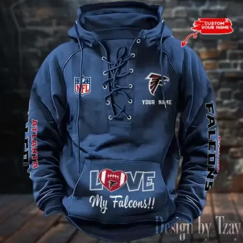Atlanta Falcons Hooded Lace-up Vintage Hoodie  RETRO1120