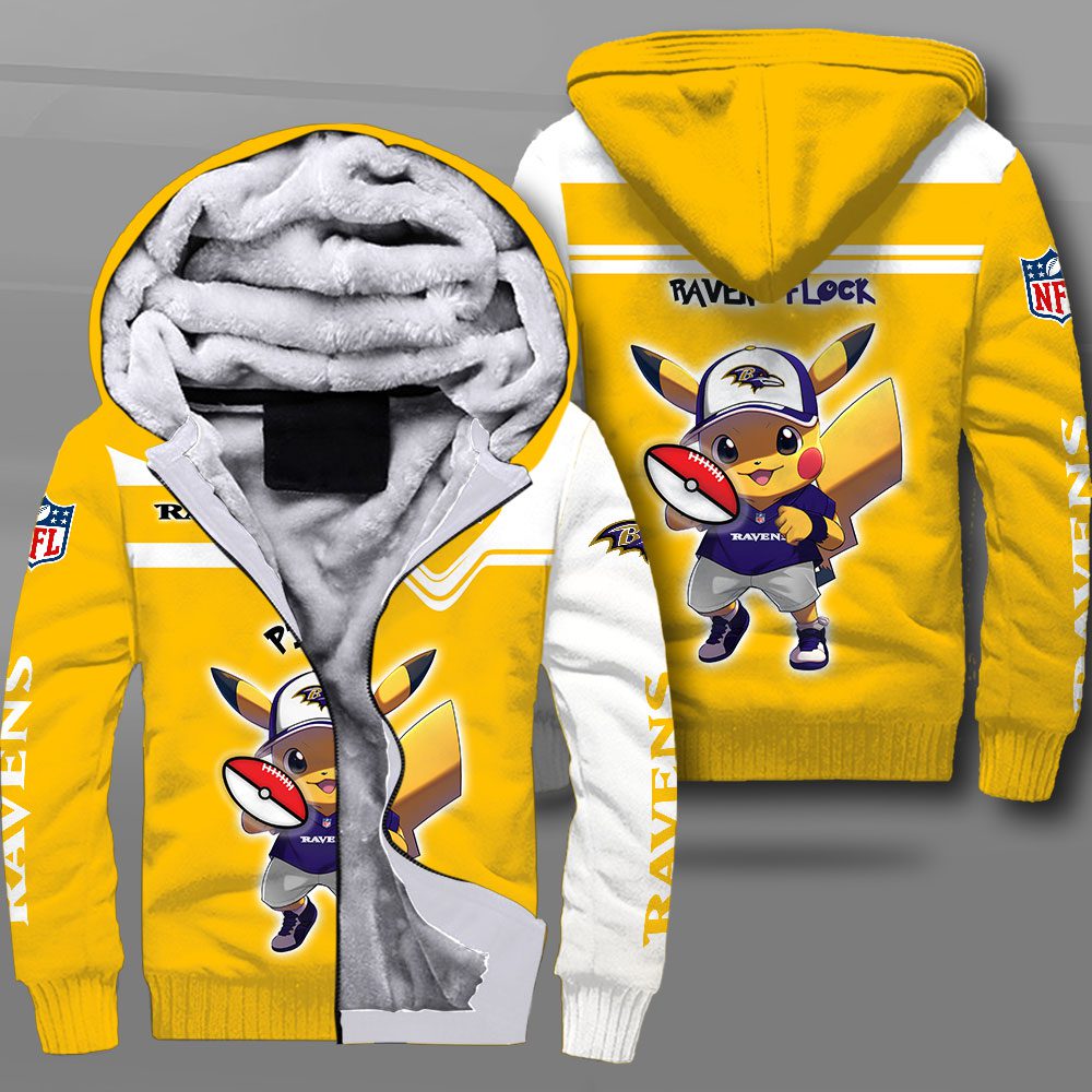 Baltimore-Ravens-Fleece-Hoodie-Yellow Baltimore Ravens Fleece Hoodie / Yellow