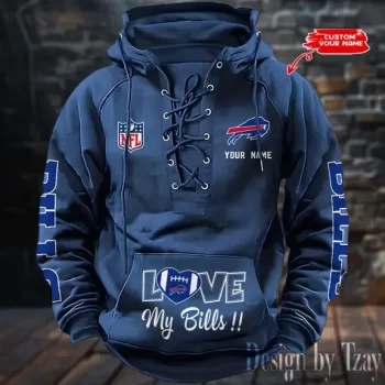 Buffalo Bills Hooded Lace-up Vintage Hoodie  RETRO1112