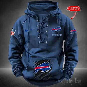 Buffalo Bills Hooded Lace-up Vintage Hoodie RETRO1146