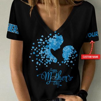 Carolina Panthers Happy Mother's Day Summer Collection Women V-neck T-shirt  VNT1060