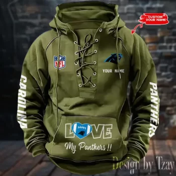 Carolina Panthers Hooded Lace-up Vintage Hoodie  RETRO1129