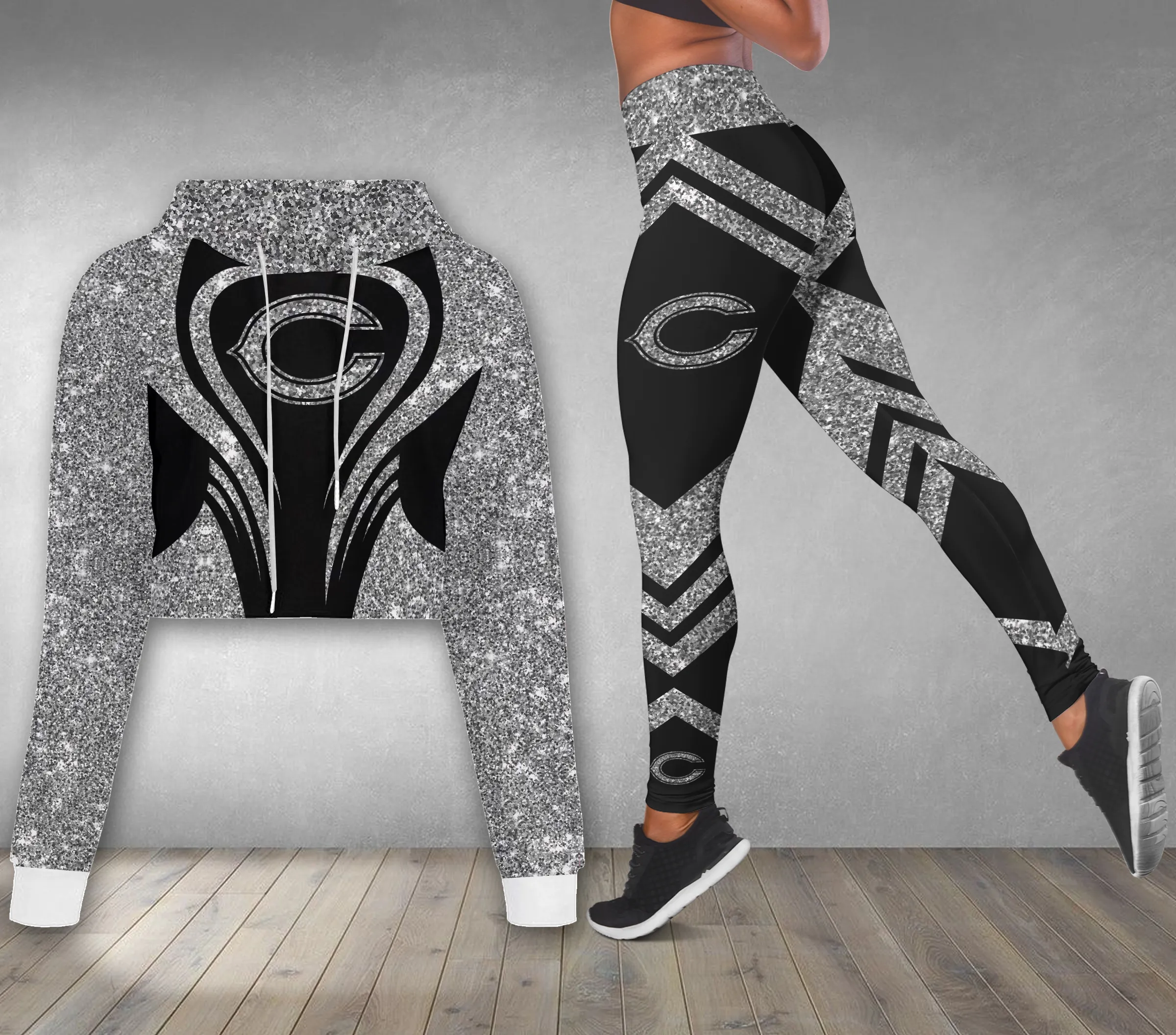 Croptop Hoodie Legging Set