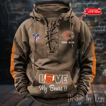 Chicago Bears Hooded Lace-up Vintage Hoodie  RETRO1113