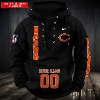 Chicago Bears Hooded Lace-up Vintage Hoodie RETRO1144