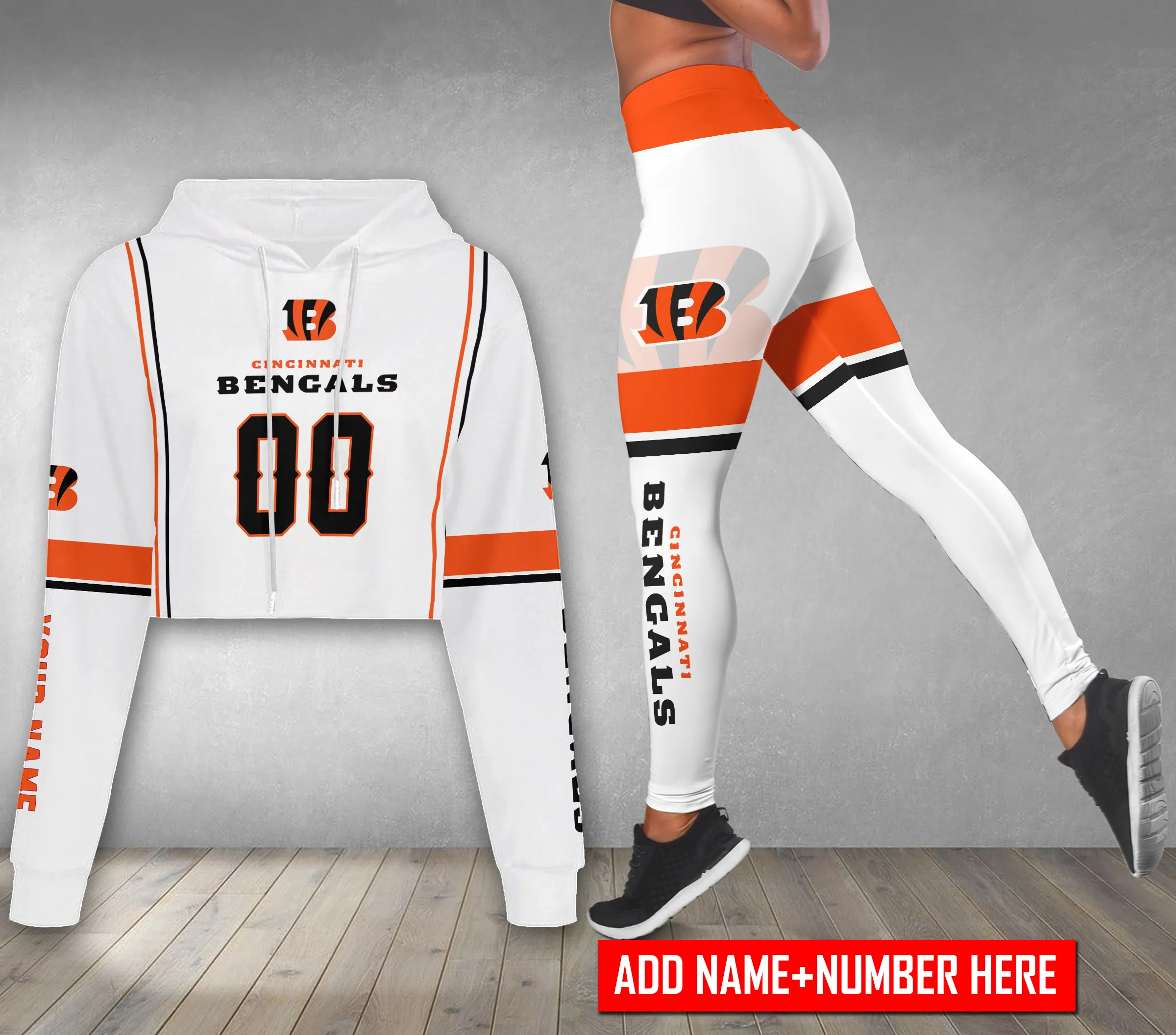 Cincinnati Bengals Personalized Combo Croptop Hoodie And Leggings CHL1149