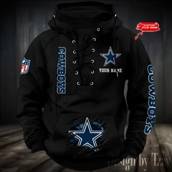 Dallas Cowboys Hooded Lace-up Vintage Hoodie RETRO1011