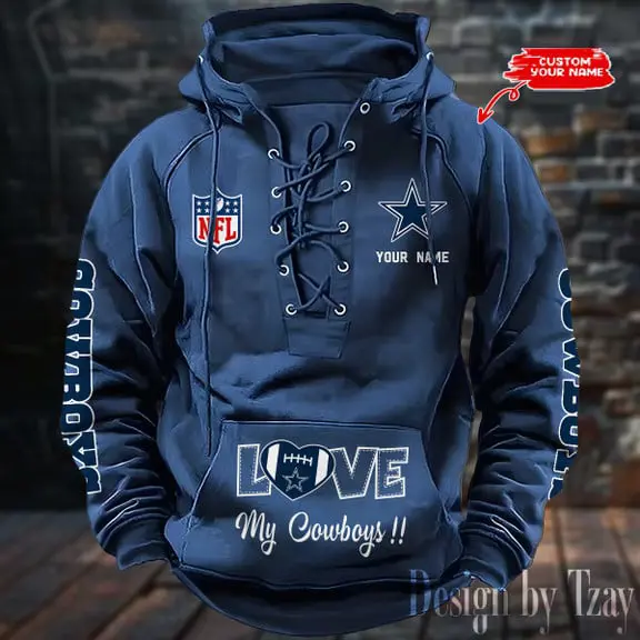Dallas-Cowboys-Hooded-Lace-up-Vintage-Hoodie-RETRO1116 Dallas Cowboys Hooded Lace-up Vintage Hoodie RETRO1116