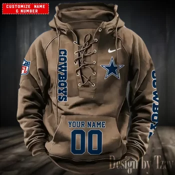 Dallas Cowboys Hooded Lace-up Vintage Hoodie RETRO1159