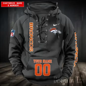 Denver Broncos Hooded Lace-up Vintage Hoodie RETRO1000
