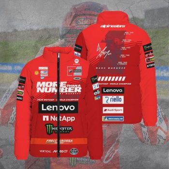 Ducati Lenovo Team x Marc Marquez 3D Stand Collar Puffer Jacket