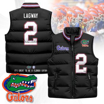 Florida Gators Unisex Puffer Vest Sleeveless Down Jacket- Black / DJ Lagway - 2