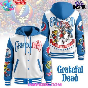 Grateful Dead Wave That Flag Hooded Baseball Jacket Varsity Jacket CHB1092