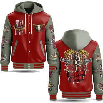 Guns N' Roses Special Hooded Baseball Jacket Varsity Jacket CHB1179