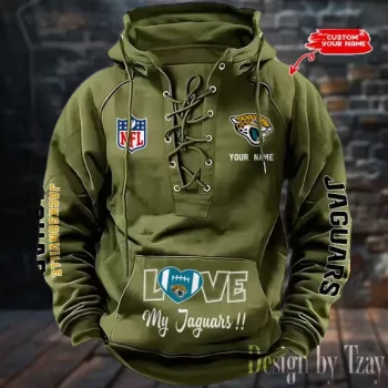 Jacksonville Jaguars Hooded Lace-up Vintage Hoodie  RETRO1139