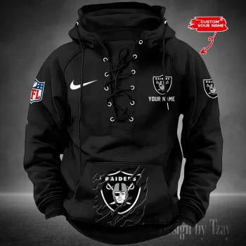 Las Vegas Raiders Hooded Lace-up Vintage Hoodie RETRO1054