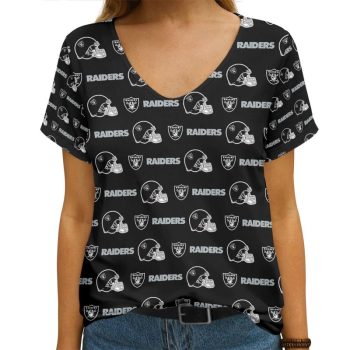 Las Vegas Raiders V-neck Women T-shirt VNT1255