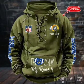 Los Angeles Rams Hooded Lace-up Vintage Hoodie  RETRO1125