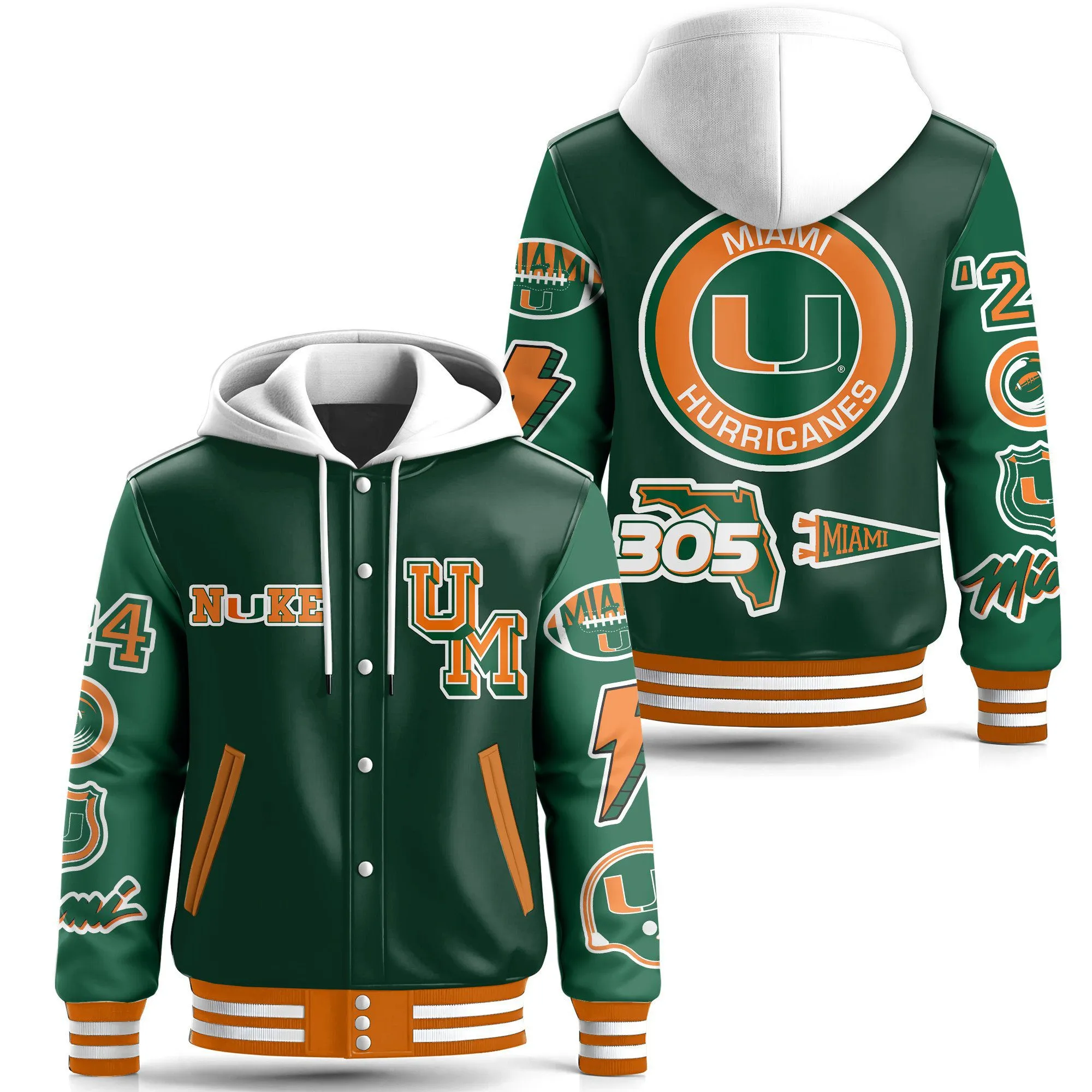 Hooded Baseball Jacket