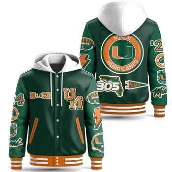 Miami Hurricanes Special Hooded Baseball Jacket Varsity Jacket CHB1276